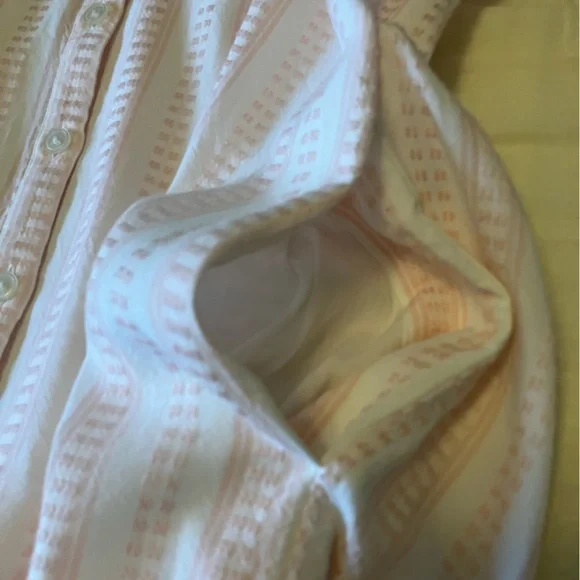 LOFT White and Pink Light Weight Cap Sleeve Tank Shirt Dress Size XSP - Picture 9 of 10